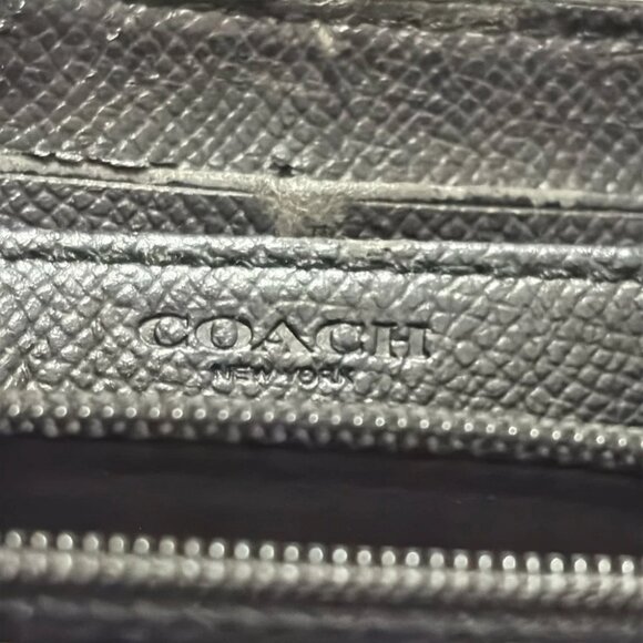 Auth COACH Small Wildflower Print Leather Accordion Zip Around F53770 Cream Gray - Picture 5 of 6